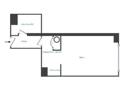 Croquis Studio à vendre - Résidence L'Astrella