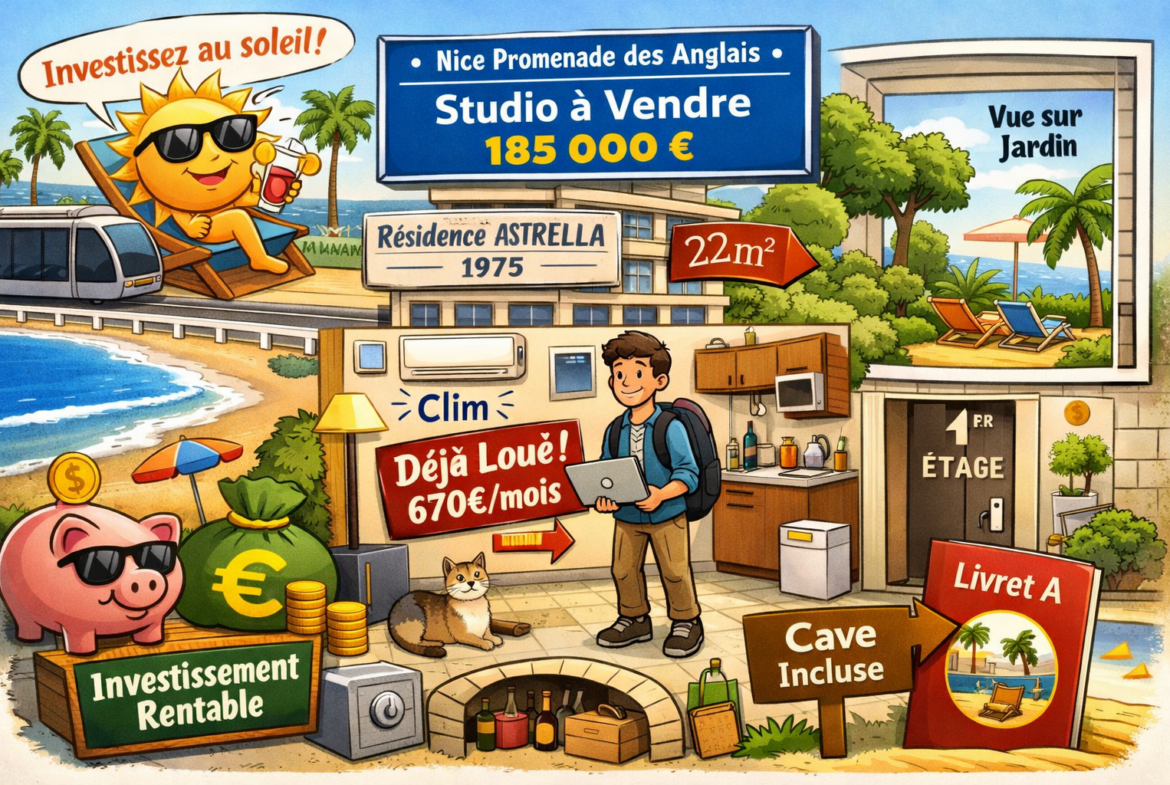 Investissement locatif à Nice : Studio à vendre sur la Promenade des Anglais