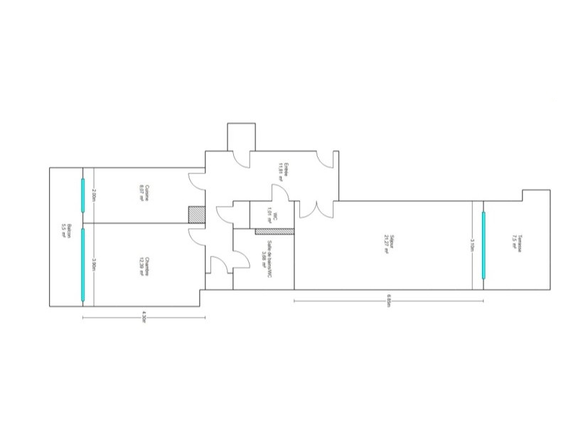 Croquis Solazur - Appartement F2 à vendre à Nice